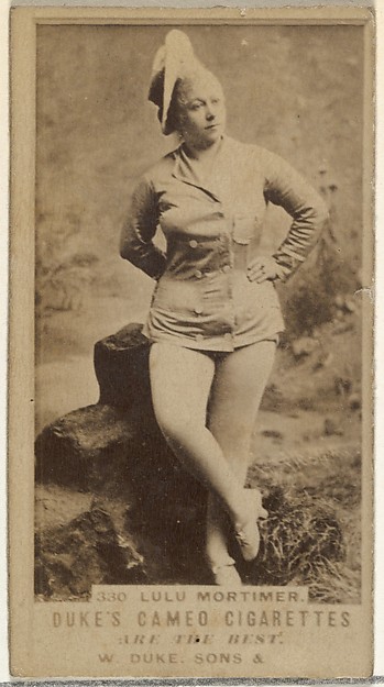 W. Duke, Sons & Co., Card Number 330, Lulu Mortimer, from the Actors and Actresses series (N145-5) issued by Duke Sons & Co. to promote Cameo Cigarettes
