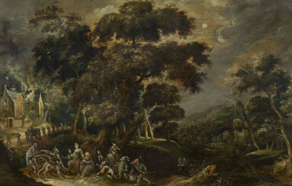 Kerstiaen de Keuninck, Landscape with the Temptation of Saint Anthony the Great