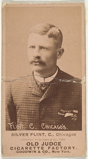 Goodwin & Company, Frank Sylvester "Silver" Flint, Catcher, Chicago, from the Old Judge series (N172) for Old Judge Cigarettes