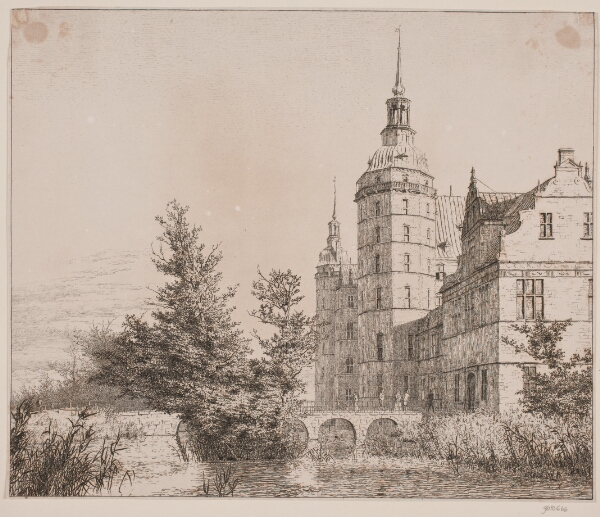 Christen Købke, Frederiksborg Slot. Parti ved Møntbroen