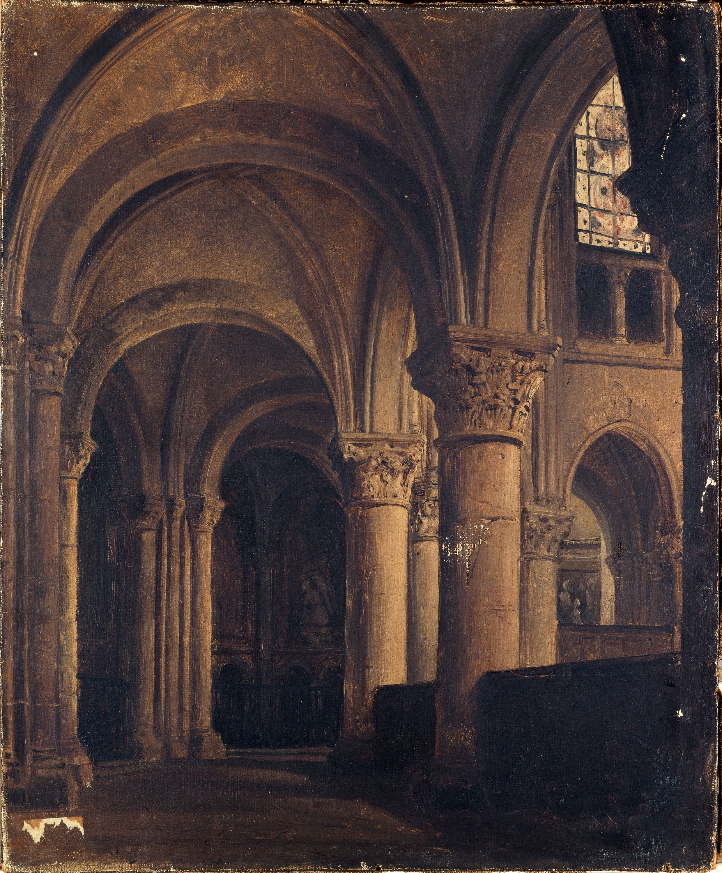 Anonyme, Le déambulatoire de l'église de Saint-Germain-des-Prés, vers 1880, actuel 6ème arrondissement.