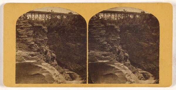 Unknown, [Taughanic Falls, Rail Road bridge across upper ravine]