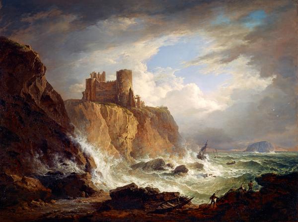 Alexander Nasmyth, A View of Tantallon Castle with the Bass Rock