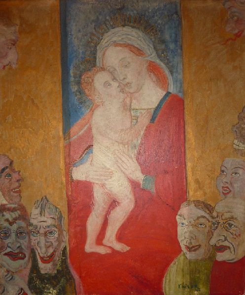 James Ensor, The Virgin with Masked Donors