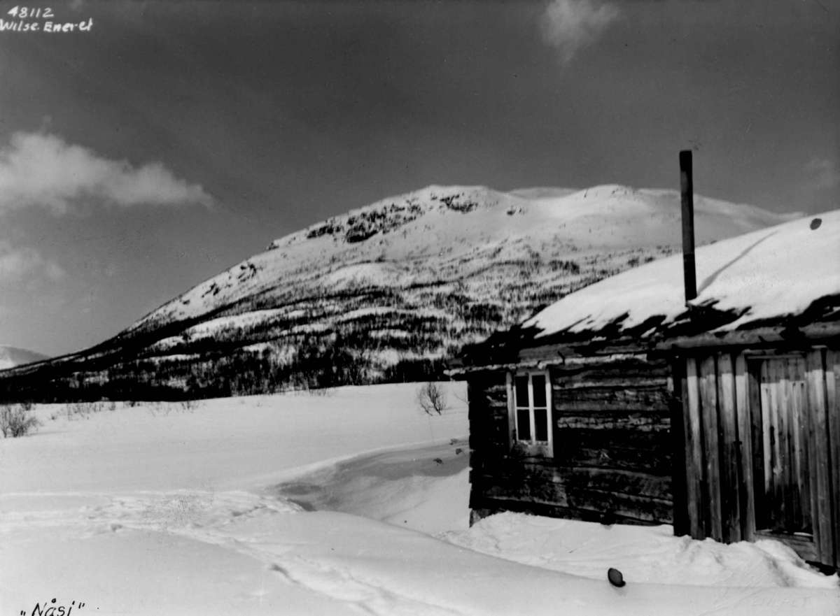 Anders Beer Wilse, Bebyggelse Hovden, vinter, sno.