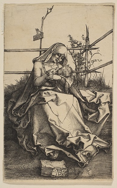 Albrecht Dürer, Virgin on a Grassy Bench
