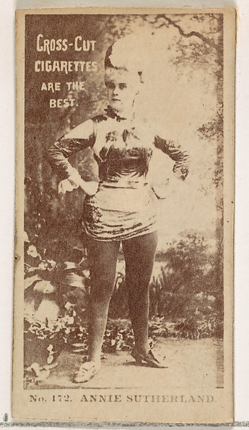 W. Duke, Sons & Co., Card Number 172, Annie Sutherland, from the Actors and Actresses series (N145-2) issued by Duke Sons & Co. to promote Cross Cut Cigarettes