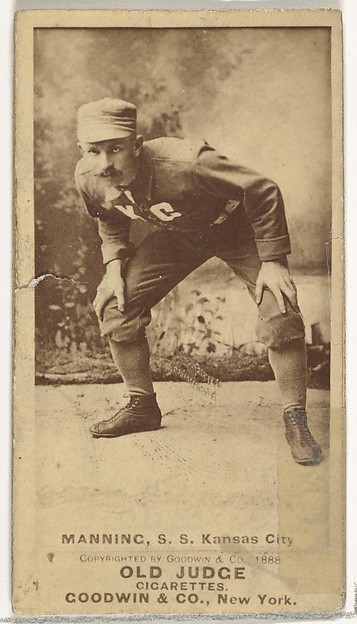 Goodwin & Company, James H. "Jim" Manning, Shortstop, Kansas City Cowboys, from the Old Judge series (N172) for Old Judge Cigarettes