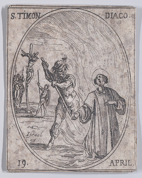 Jacques Callot, S. Timon, diacre (St. Timon, Deacon), April 19th, from "Les Images De Tous Les Saincts et Saintes de L'Année" (Images of All of the Saints and Religious Events of the Year)