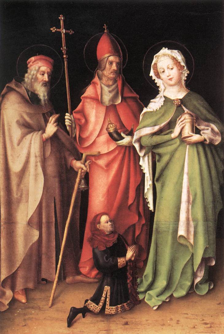 Stefan Lochner, Sts Anthony the Hermit, Cornelius and Mary Magdalen with a Donor