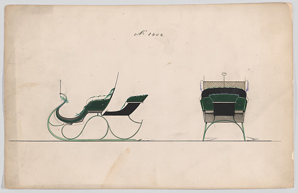 Brewster & Co., Design for Rumble Sleigh, no. 3404