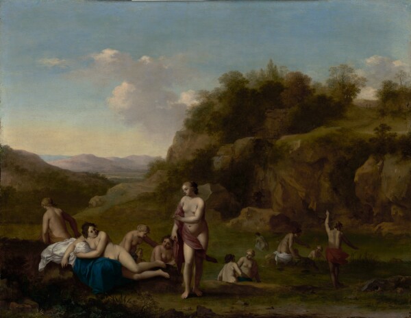 Cornelis van Poelenburgh, Landscape with Bathing Nudes