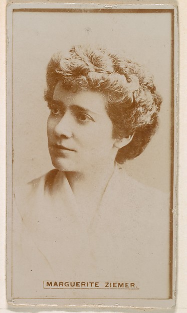 Kinney Brothers Tobacco Company, Marguerite Ziemer, from the Actresses series (N245) issued by Kinney Brothers to promote Sweet Caporal Cigarettes