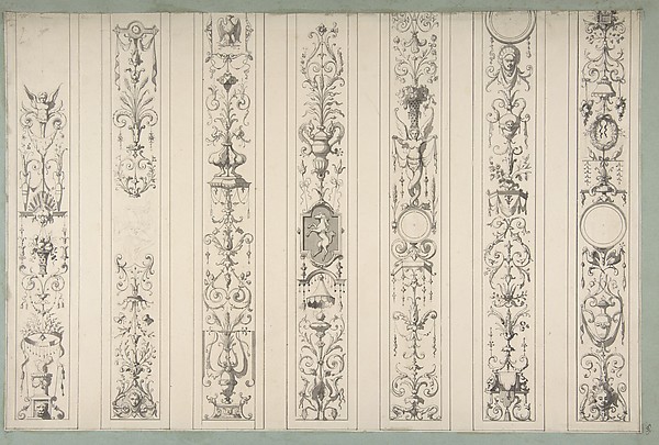 Jules-Edmond-Charles Lachaise, Design for Seven Vertical Panels of Arabesque Decoration, Farnsborough, England