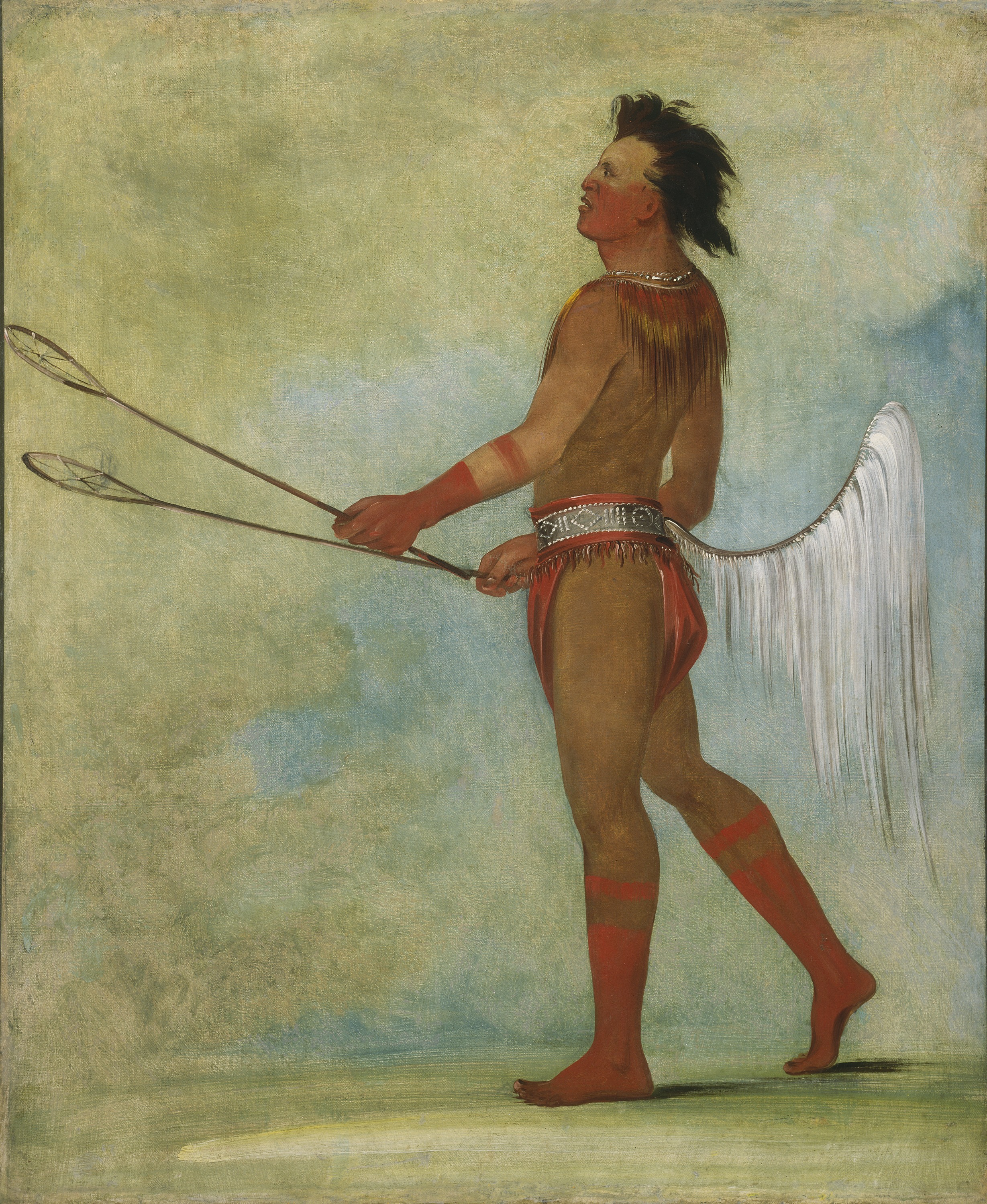 George Catlin, Tul-lock-chísh-ko, Drinks the Juice of the Stone, in Ball-player's Dress