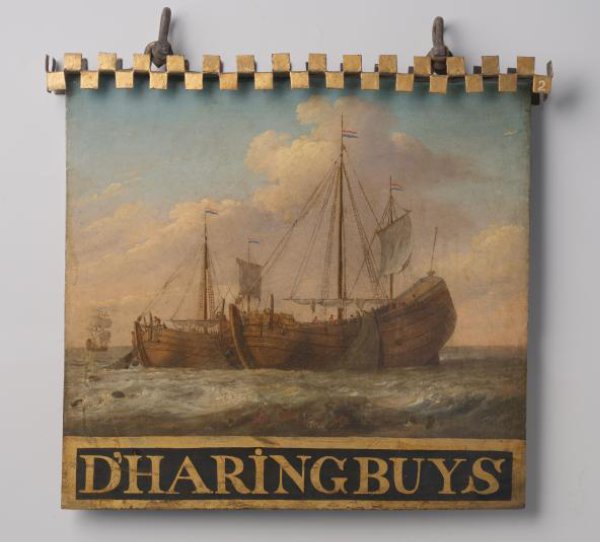 anonymous, Sign, both sides painted with Herring Boats