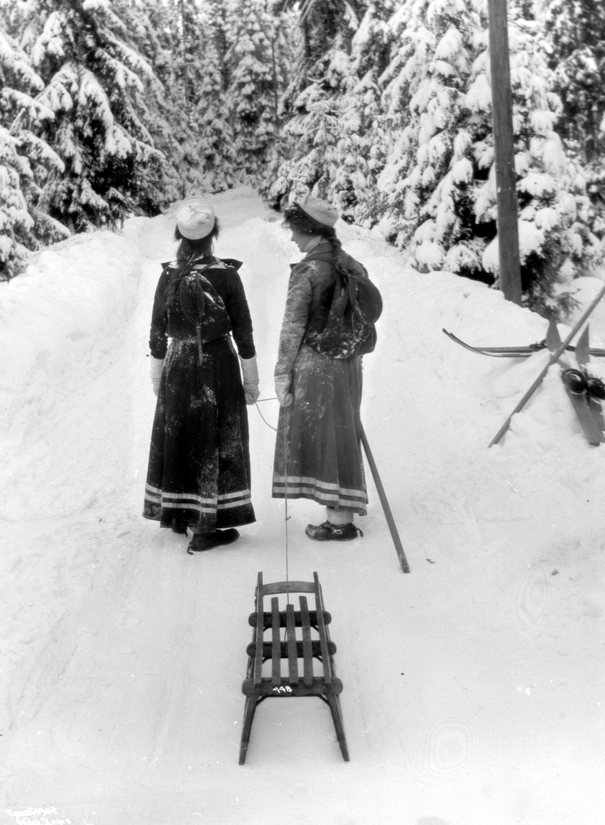 Anders Beer Wilse, Prot: Aketur i Frognerbakken gående opover 27.Jan.1902