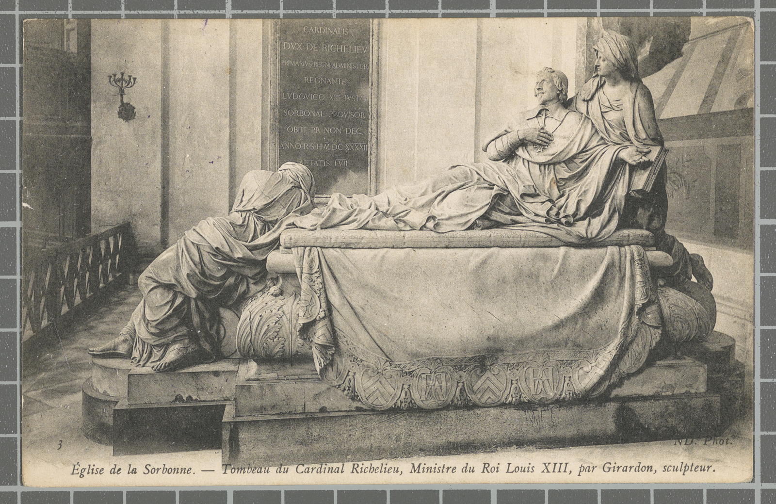 Desconegut, 3 Église de la Sorbonne. - Tombeau du Cardinal Richelieu, Minister du Roi Louis XIII, par Girardon, teur