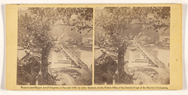 Timothy H. O'Sullivan, Jericho Mills from North Bank of North Anna, Va., with Canvas Pontoon Bridge, Constructed by 50th N.Y.V. Engineers..23d May 1864