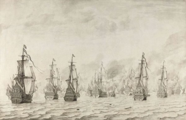 Willem van de Velde (I), De zeeslag tegen de Spanjaarden bij Duinkerken