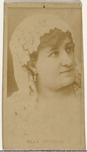 W. Duke, Sons & Co., Mlle. Germain, from the Actors and Actresses series (N145-8) issued by Duke Sons & Co. to promote Duke Cigarettes