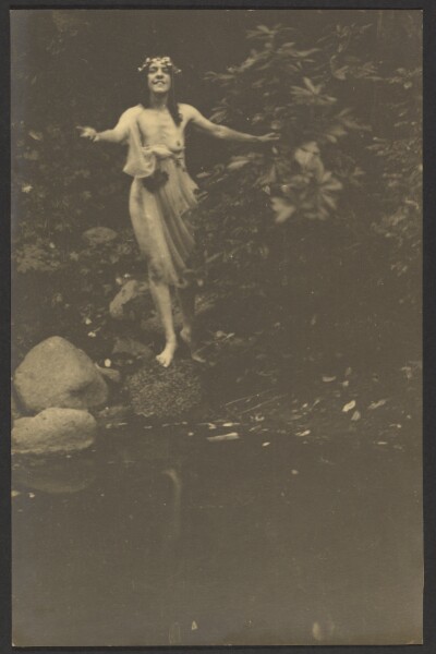 Louis Fleckenstein, [Half-Nude Woman at the Side of a Pond]