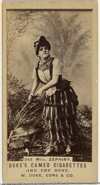 W. Duke, Sons & Co., Card Number 343, Mlle. Zephiry, from the Actors and Actresses series (N145-5) issued by Duke Sons & Co. to promote Cameo Cigarettes