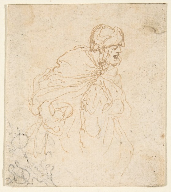 Stefano della Bella, A Bearded Man in a Cloak and Turban Facing Right.