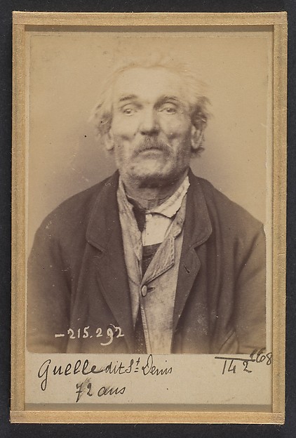Alphonse Bertillon, Guelle (ou Gueulle, dit St Denis). 72 ans, né à Beauvais (Oise). Matelassier. Anarchiste. 7/3/94.