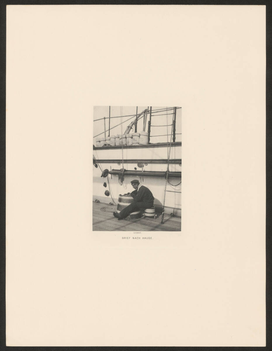 AlexanderHauger, Brief nach Hause (aus der Serie "Bord-Scenen - Bilder aus dem Schiffsleben der K.u.K. Kriegsmarine")