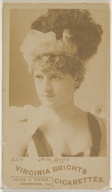 Allen & Ginter, Card 524, Miss Behr, from the Actors and Actresses series (N45, Type 6) for Virginia Brights Cigarettes