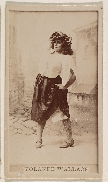 Kinney Brothers Tobacco Company, Yolande Wallace, from the Actresses series (N245) issued by Kinney Brothers to promote Sweet Caporal Cigarettes