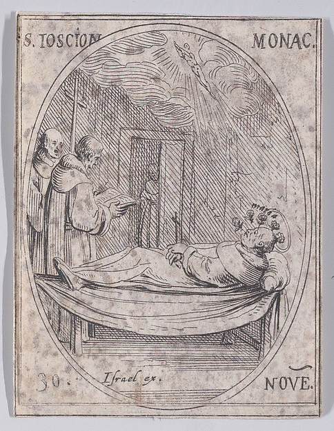 Jacques Callot, S. Joscoin, moine (St. Joscius, Monk), November 30th, from "Les Images De Tous Les Saincts et Saintes de L'Année" (Images of All of the Saints and Religious Events of the Year)