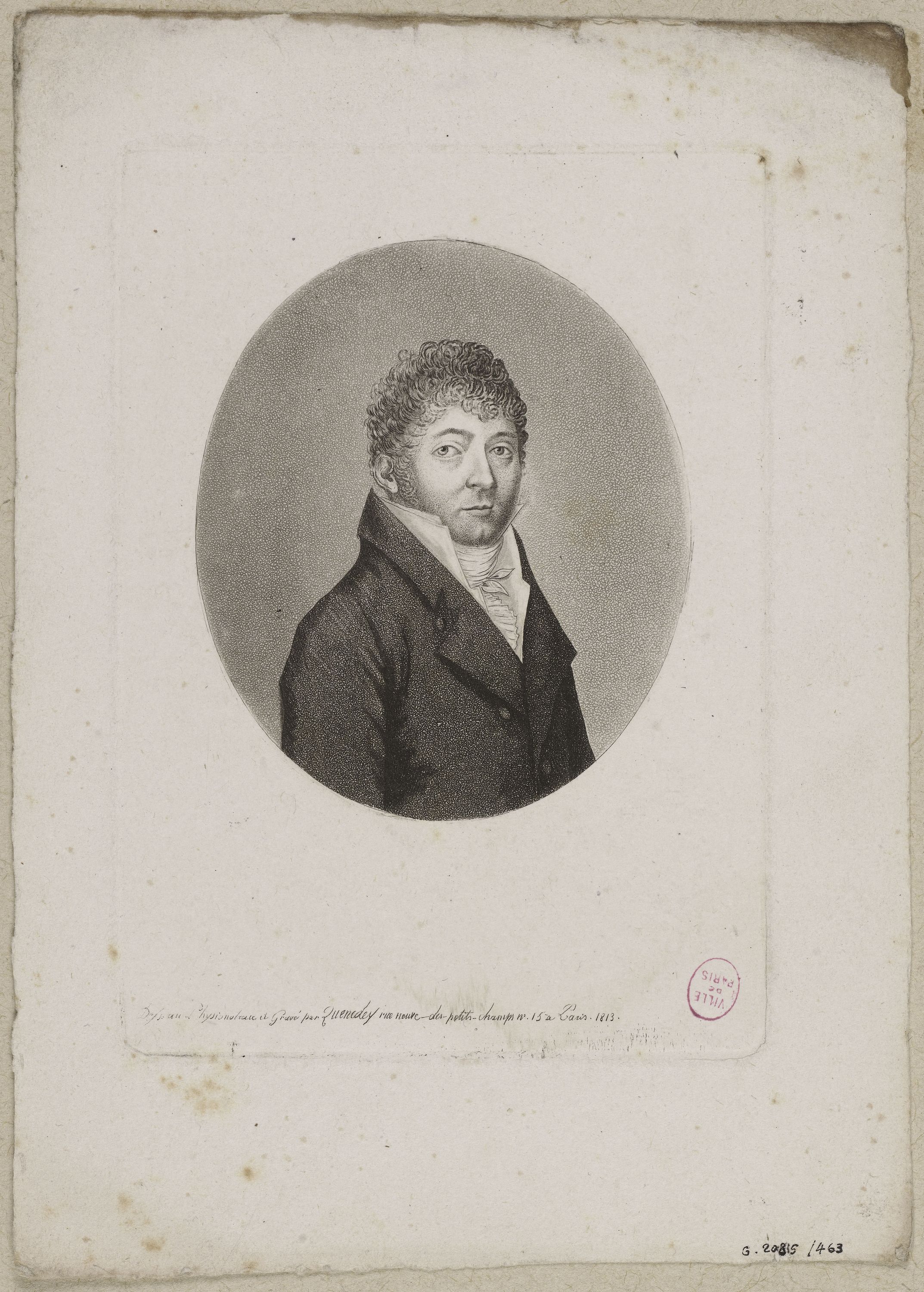 Edmé Quenedey, Portrait d'un homme, fin XVIIIème siècle/début XIXème siècle