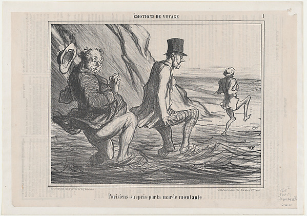 Honoré Daumier, Parisiens surpris par la marée montante, from Émotions de Voyage, published in Le Charivari, October 8, 1857