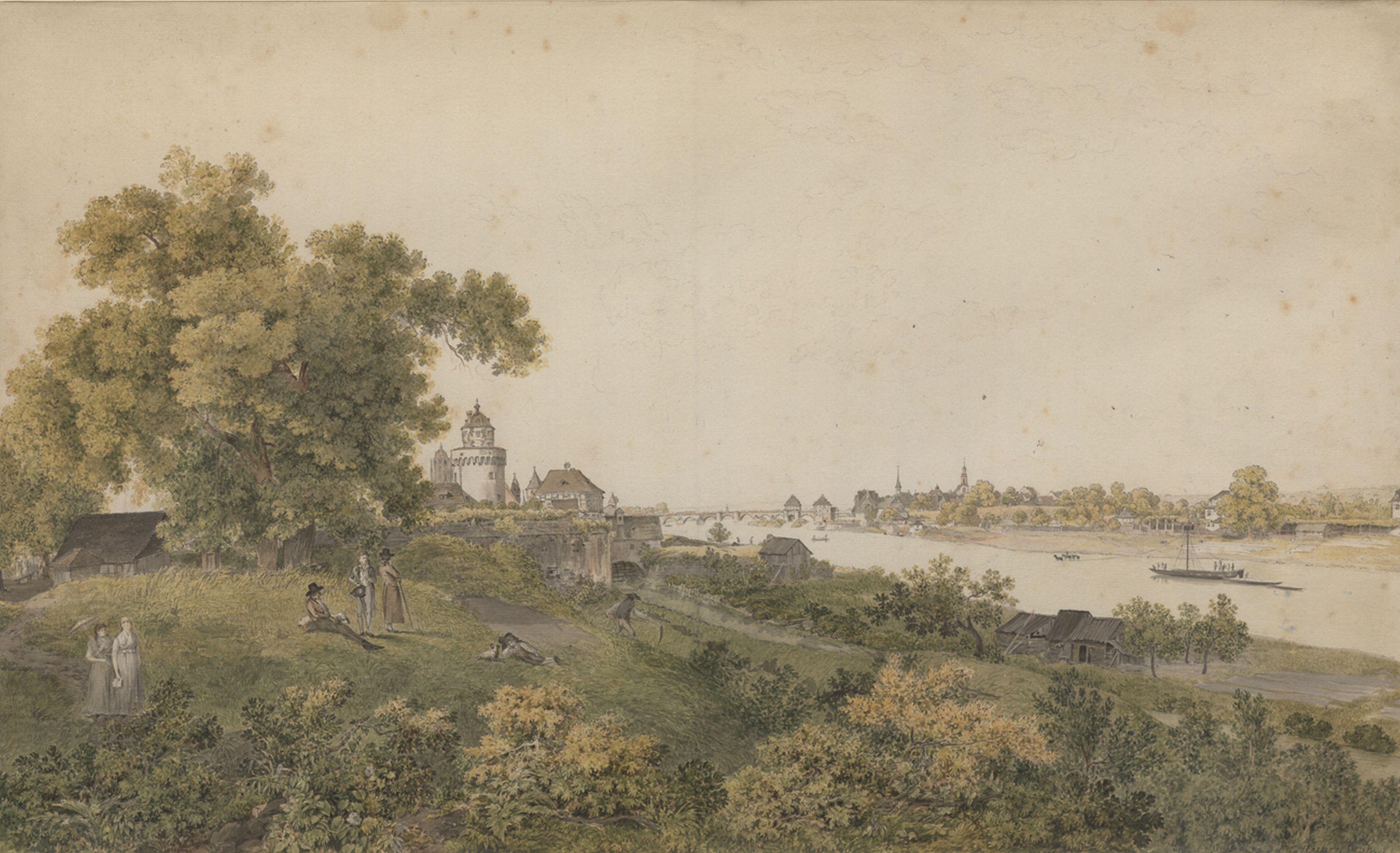 Friedrich Christian Reinermann, Frankfurt am Main, Ansicht von Westen mit Blick auf den Schneidwall