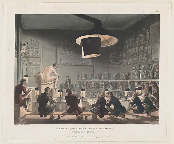 Thomas Rowlandson, Drawing from Life at the Royal Academy, Somerset House