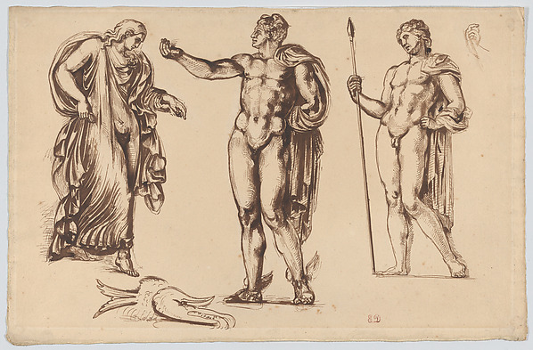 Eugène Delacroix, Perseus, Andromeda, and Apollo, after Bartoli