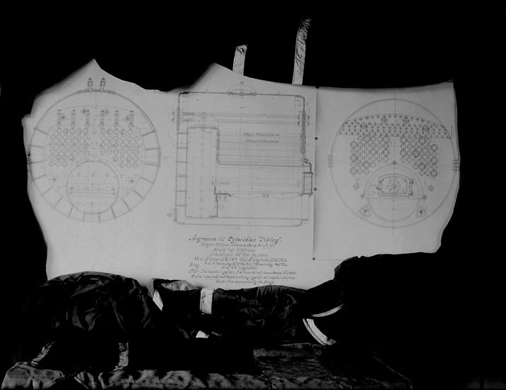 Henry Thorburn, According to the photographer’s notes: “Lake steam boiler drawing.” Location: Uddevalla Mek. Workshop Date: 5 February 1897 Time: 11.50 m. Candles: Room Candles Aperture: No 4 Objective: Svenska Express Exposure: 1 1/2 minute Preparation: Hydroechinon, Eikonogen