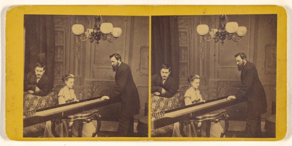 Unknown, [Two men and a woman playing skittles]