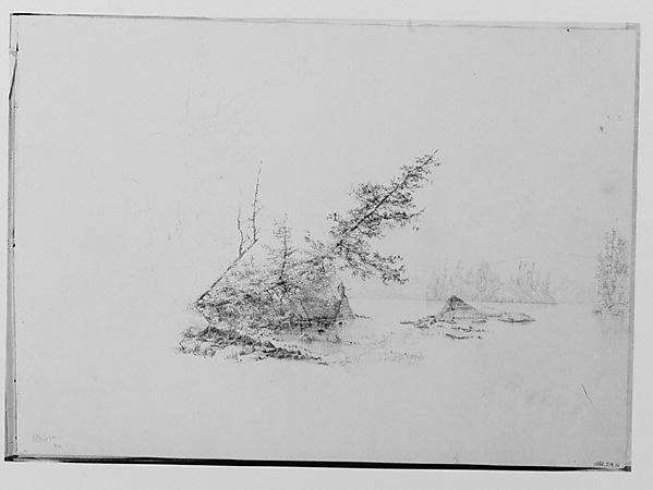 Thomas Hewes Hinckley, Lake Scene in the Adirondack Mountains, 1864 (from Sketchbook)