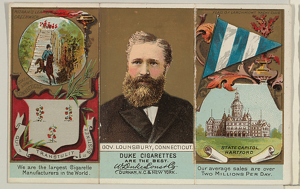 W. Duke, Sons & Co., Governor Lounsbury, Connecticut, from "Governors, Arms, Etc." series (N133-2), issued by Duke Sons & Co.