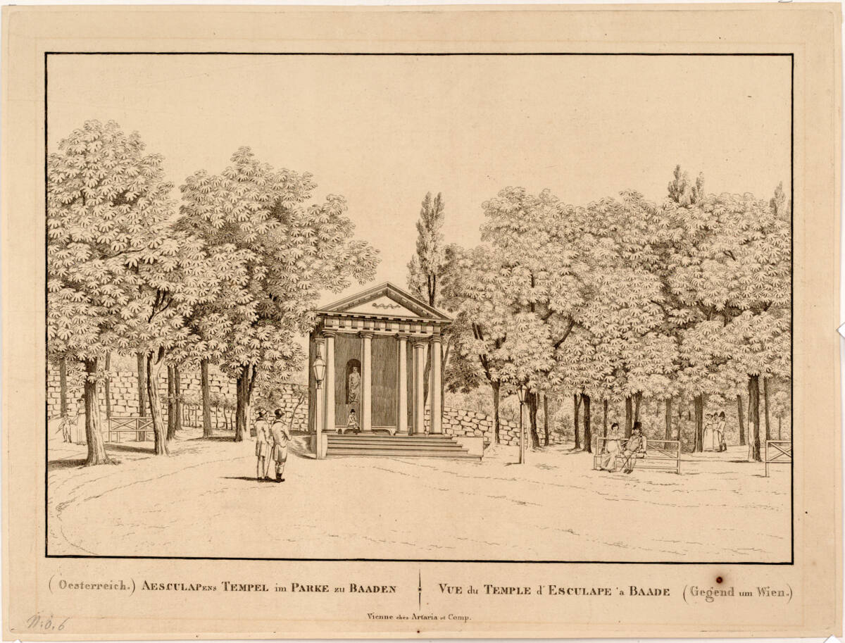Anonym, Äskulaptempel im Park zu Baden
