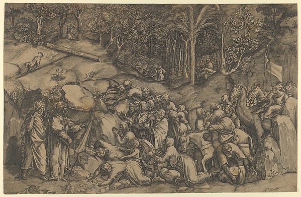 Anonymous, Italian?, 16th century, Moses striking the Rock