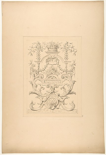 Jules-Edmond-Charles Lachaise, Design for a decorative panel in the Baroque style for the Chateau de Vaux-Praslin