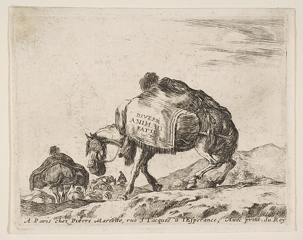 Stefano della Bella, Pack Horse, frontispiece for "Diversi Animali"