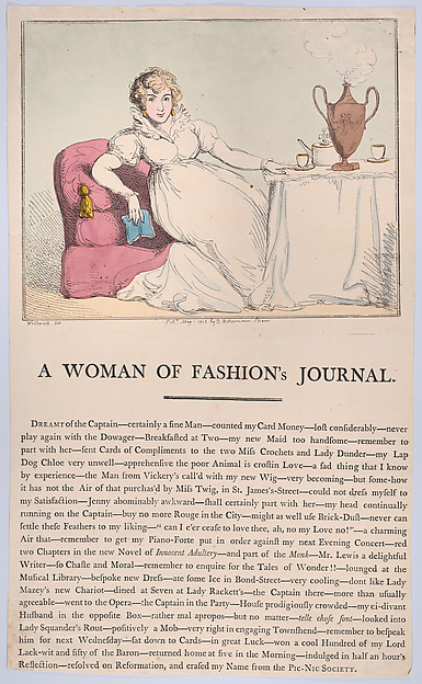 Thomas Rowlandson, A Woman of Fashion's Journal