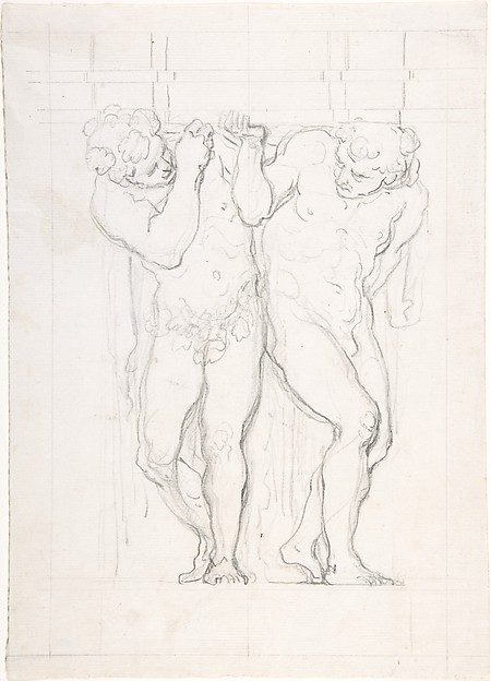 Honoré Daumier, Two Atlantes in Conversation