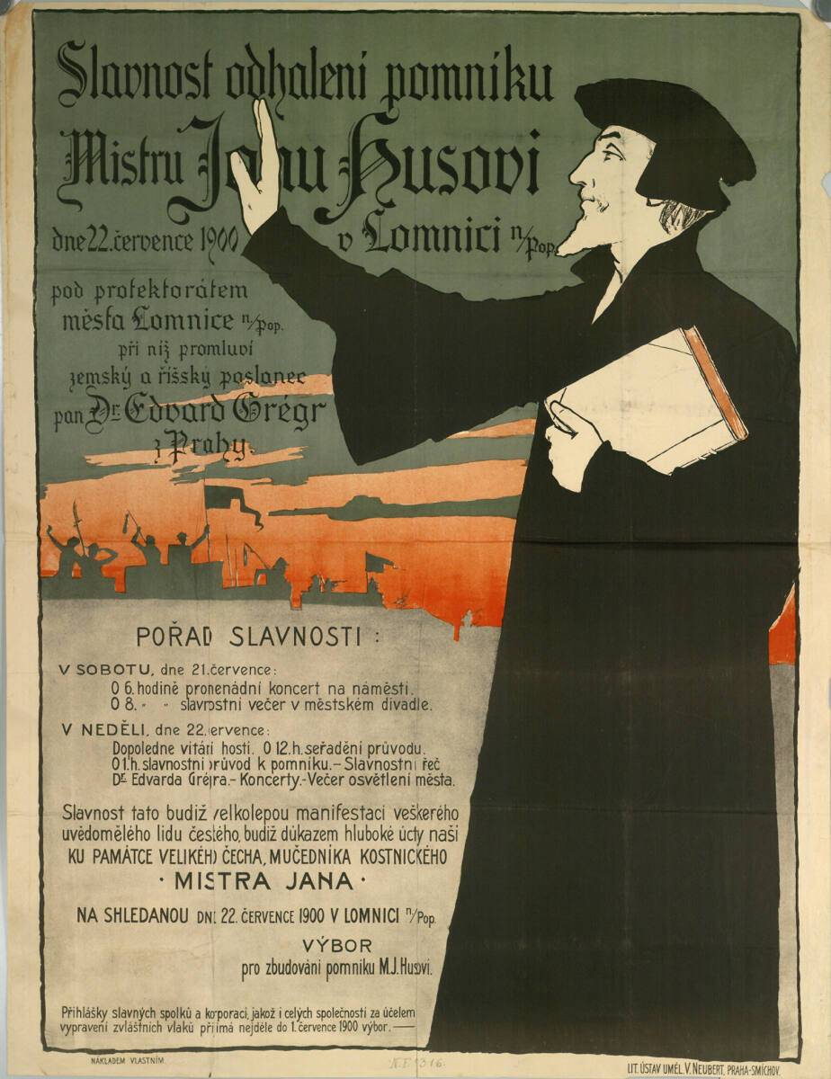 Anonym, Slavnost adhaleni pomniku Mistru Janu Husovi; dne 22. cervence 1900; v Lomnici