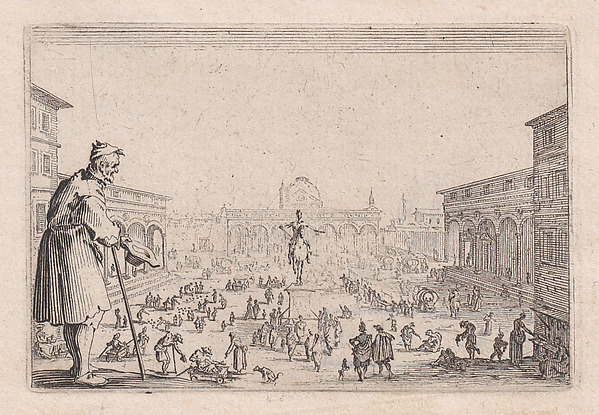 Jacques Callot, Le Marché de la Place de L'Annonciade a Florence (The Market in the Piazza della Annunziata in Florence), from "Les Caprices" Series B, The Nancy Set
